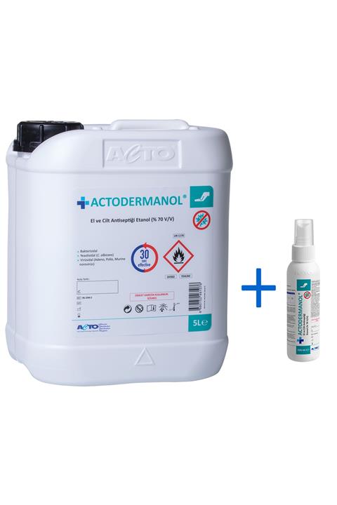 Actodermanol El Ve Cilt Dezenfektanı 5 Litre + 250 ml Sprey Dezenfektan