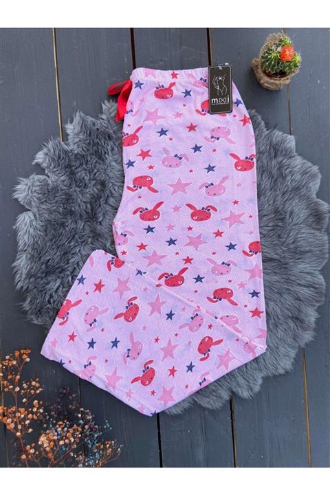 MOOİ Pembe Kırmızı Desenli Tekli Pijama