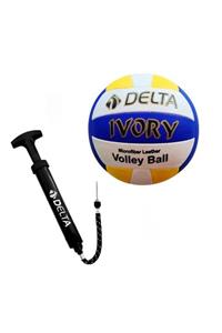 Delta Ivory El Dikişli 5 Numara Voleybol Topu + Top Pompası