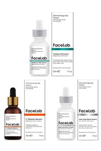 FaceLab Aha Peeling Serum + C Vitamini Serumu + Leke Serumu 3'lü Set