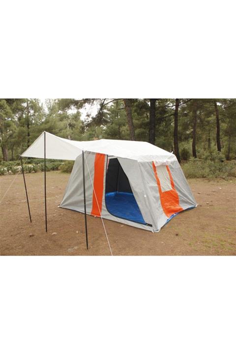 Uludağ Çadır Tek Odalı Kamp Çadırı 4/5 Kişilik Gri Turuncu