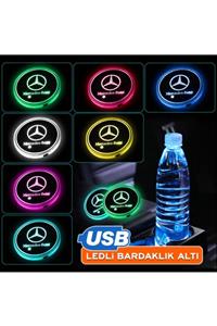 C9 Mercedes Uyumlu Ledli Bardaklık Altı Usb Şarjlı Crm7040