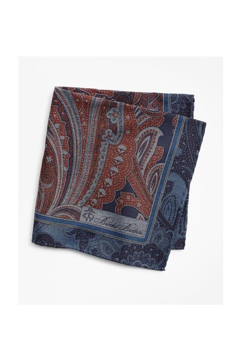 BROOKS BROTHERS Erkek Tuğla Rengi Desenli Cep Mendili