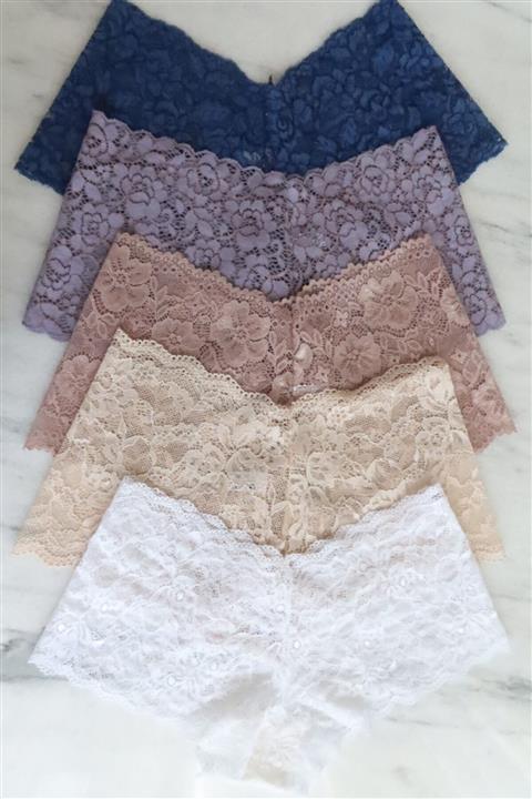 YEZSTART Kadın 5'li Dantel Şort Kombin