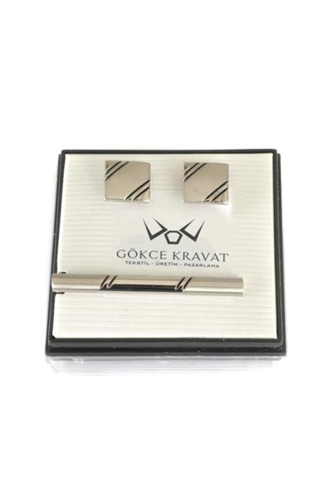 Brianze Kol Düğmesi Ve Kravat Iğnesi Set Kd-37
