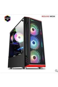 GAMETECH Redlıne 4x120 mm Rainbow Fan Gaming Oyuncu Bilgisayar Kasası