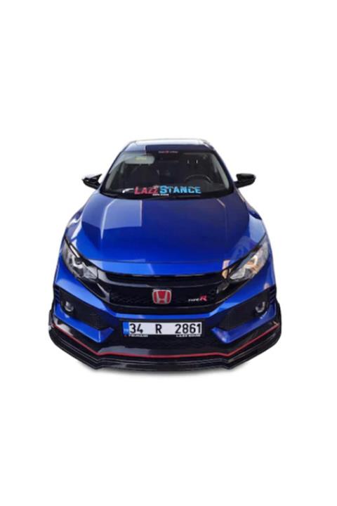 BoostZone Honda Civic Fc5 Typer Tampona Uyumlu Ön Tampon Lipi (plastik) Parlak Siyah Boyalı