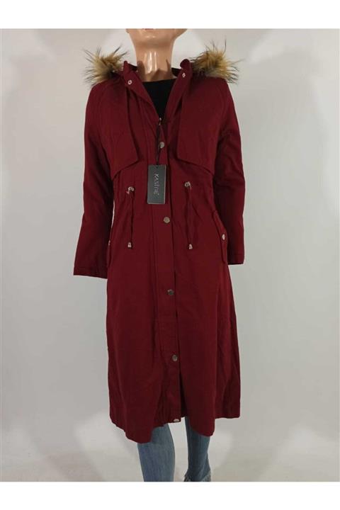 DCN Kaside Kadın Uzun Bolerolu Trench-3213