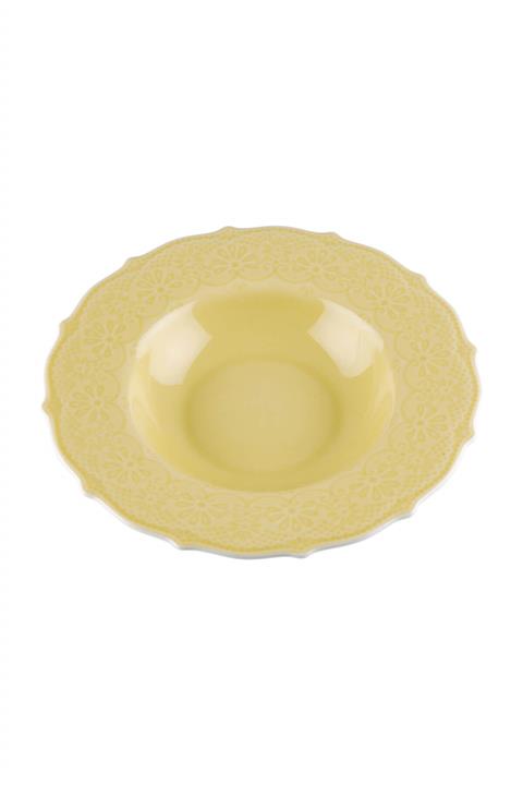 KANCAEV DANTEL KOLEKSİYON ÇORBA TABAĞI, 22CM. SARI