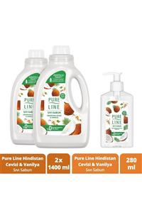 Pure Line Sıvı Sabun Hindistan Cevizi & Vanilya 1400 ml X 2 Adet + 280  ml