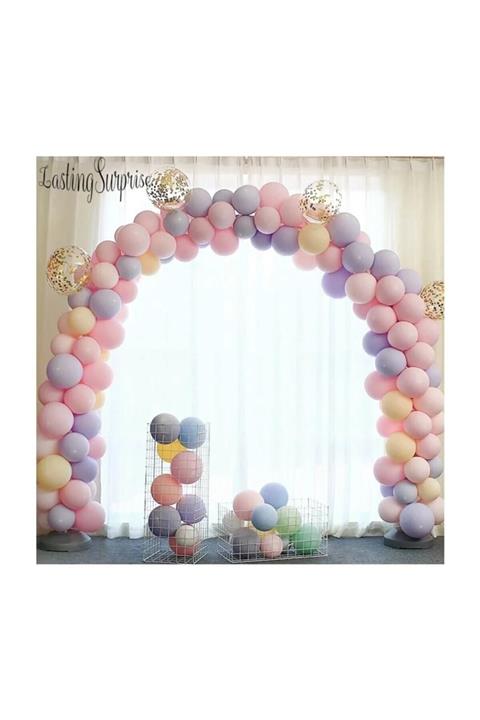 Parti dolabı 120 Makaron Balon 5 Şeffaf Balon Ve Gold Pullu Zincir Balon Doğum Günü Seti