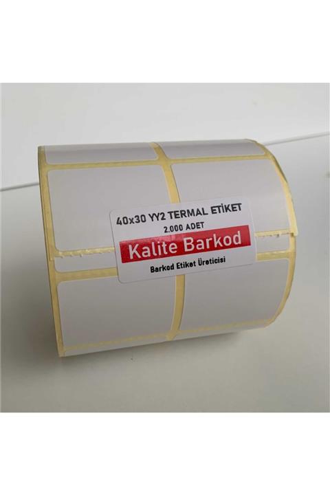 Kalite Barkod 40x30 Yy2 Termal Etiket | 6 Rulo Barkod Etiket |
