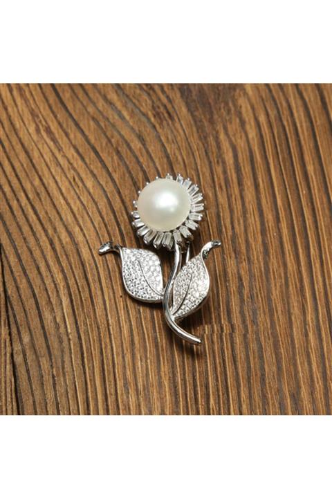 HAS GÜMÜŞ Zirkon Ve Inci Taşlı Brons