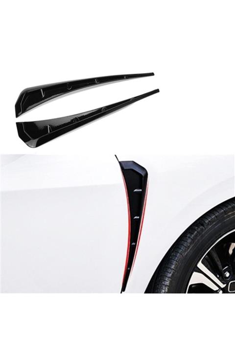 Oto Aksesuarcım Honda Civic Fc5 Tip Çamurluk Havalandırma Venti Uzun Parlak Siyah