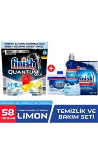 Finish Quantum Max 58 Kapsül Bulaşık Makinesi Deterjanı Limon + Temizlik ve Bakım Seti