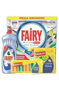 Fairy Platinum Plus 75li Bulaşık Makinesi Tableti & Platinum Hijyen 750 ml Sıvı Bulaşık Deterjanı