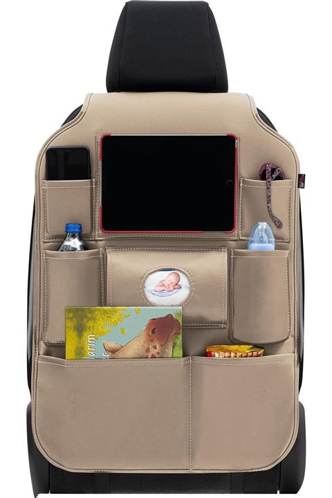 Otom Premium Deri Koltuk Arkası Organizer Eşya Düzenleyici Bej