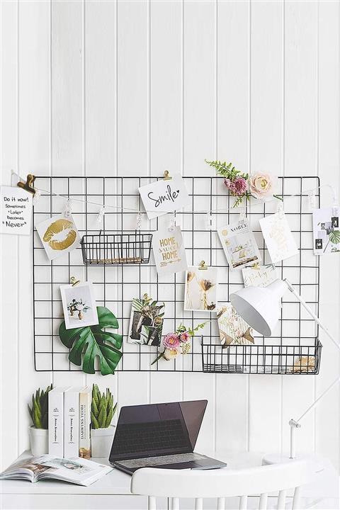 Lilabebe Tel Fotoğraf Askısı Metal Askılık Pano Duvar Askılığı Notluk Fotoğraflık 55*75 cm