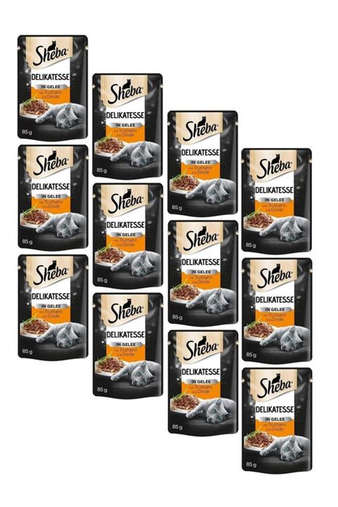 SHEBA Pouch Hindili Yetişkin Kedi Konservesi 85 Gr (12 Adet)