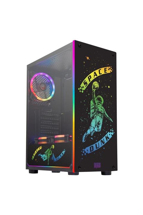 DRAGOS Space Dunk 3x Rgb Fan Usb 3.0 500w 80+ Plus Atx Led Gaming Oyuncu Işıklı Bilgisayar Kasası