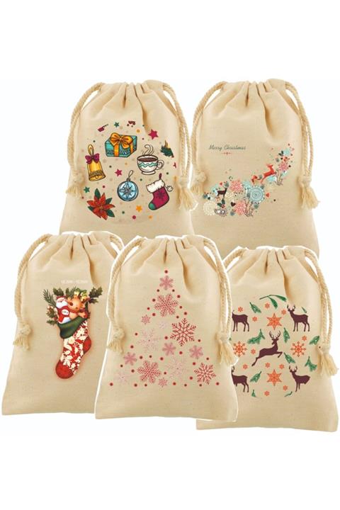 han collection Yeni Yıl Hediye Torbası 30x40 5 Li