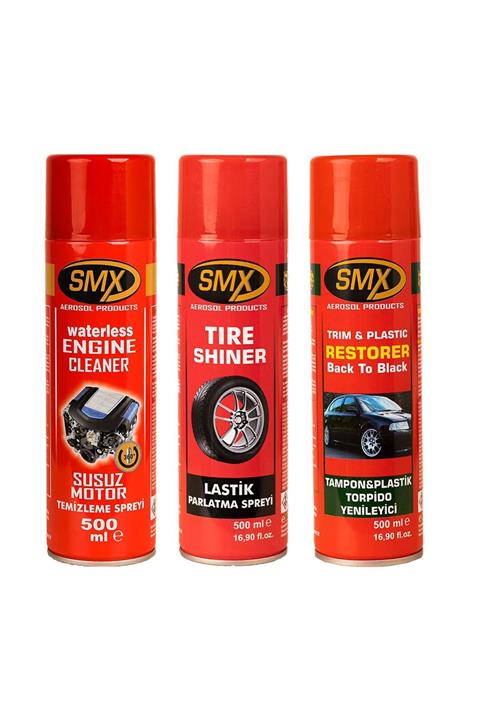 SMX Susuz Motor Temizleme Spreyi / Lastik Parlatma Spreyi / Tampon Yenileyici / Plastik Yenileyici