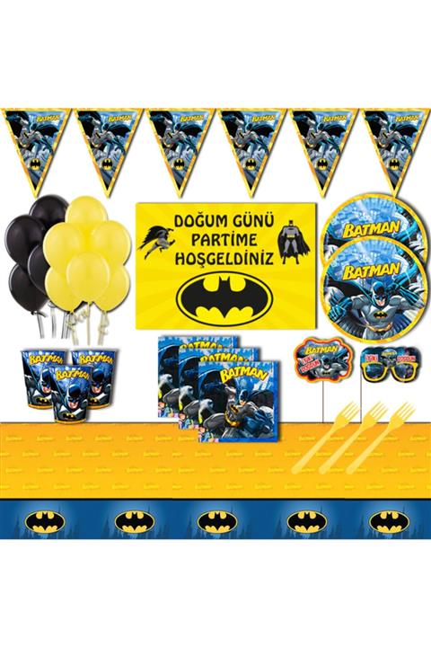 partykids Sarı Afişli 8 Kişilik Doğum Günü Parti Malzemeleri Seti