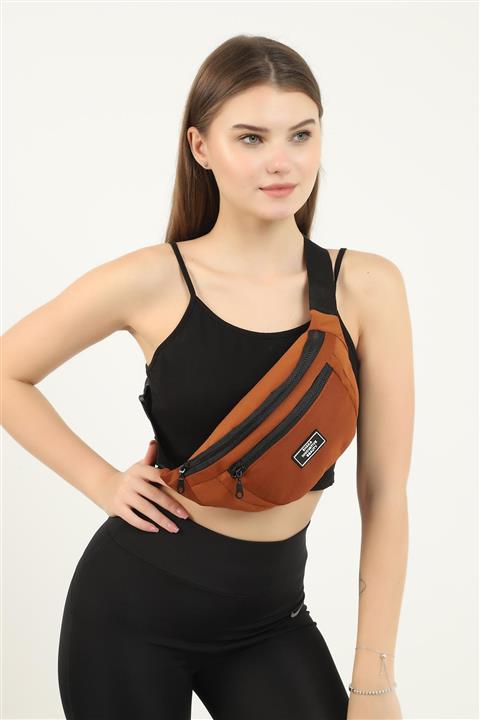 SHAKA U8 Kiremit 2 Bölmeli Bel Çantası En:38 Boy:17 Genişik:7