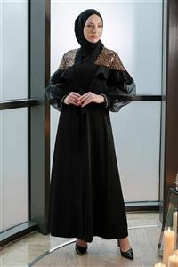 Neva Style Balon Kol Gold Tesettür Abaya 3467gold