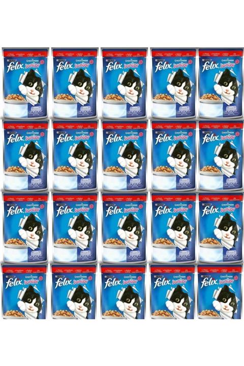 FELIX Junior Sığır Etli Yavru Kedi Pouch Mama 20x100 Gr