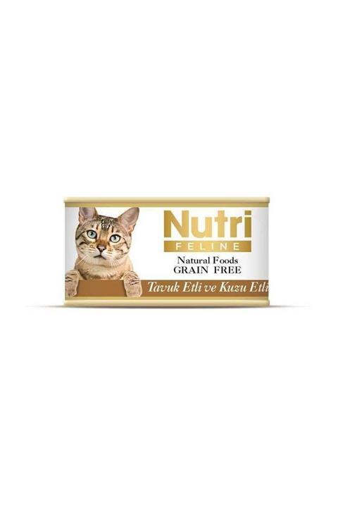 Nutri Feline Tahılsız Tavuk Etli Kuzulu Konserve Kedi Maması 85gr