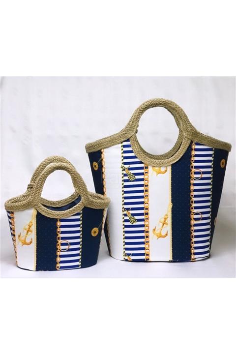 çanta tasarımcısı Anne&kız Plaj Çantası Marin
