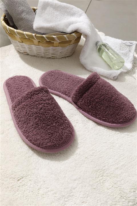 English Home Simple Pamuklu Kadın Banyo Terliği 36-40 Gül Kurusu