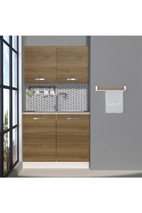 Decoraktiv Hazır Mutfak Dolabı Mini 100 Cm Pera -tezgah Dahil