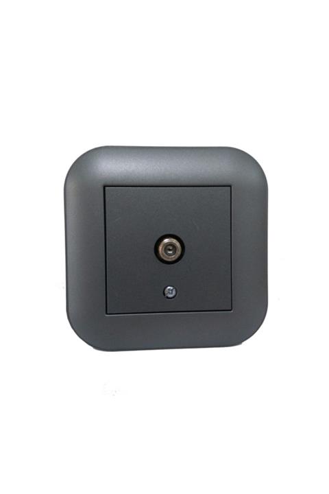 OVİVO Loft Füme Uydu Prizi F Konnektör+ Çerçeve