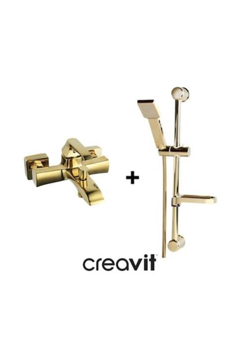 Creavit CREAVİT AVANGART 2 Li BANYO ARMATÜR BATARYA SETİ ALTIN AG2500G + SH411G
