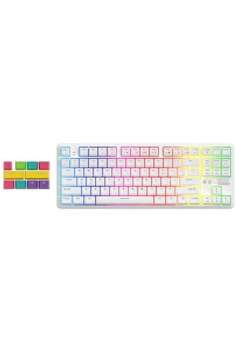 Ajazz K870t Bluetooth Kablolu Çift Mod Klavye Rgb 90