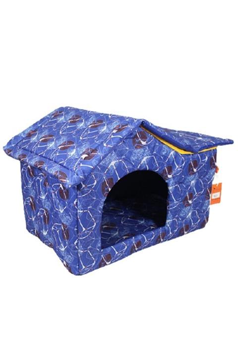 LAVİSTA Çatılı Kedi Ve Köpek Evi Mavi Küp Dış Mekan