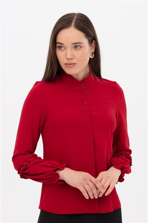 Nihan Kol Detaylı Bluz Kırmızı
