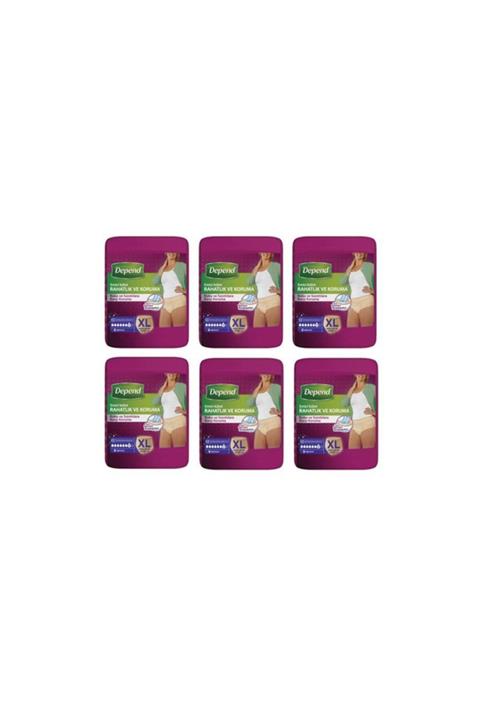 Depend Emici Külot Kadın X-large ( Ekstra Büyük Boy ) 9 Adet X 6 Adet