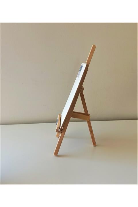 rukiyearısan Dekoratif 20 Cm Mini Sunum Şövale - Ahşap Üzeri 12x15 Pres Tuval Takım