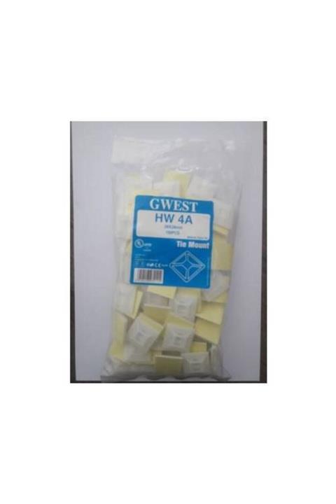 Gwest Yapışkan Kroşe 28x28 (100adet) Yapışkanlı Kablo Bağı Tutucu