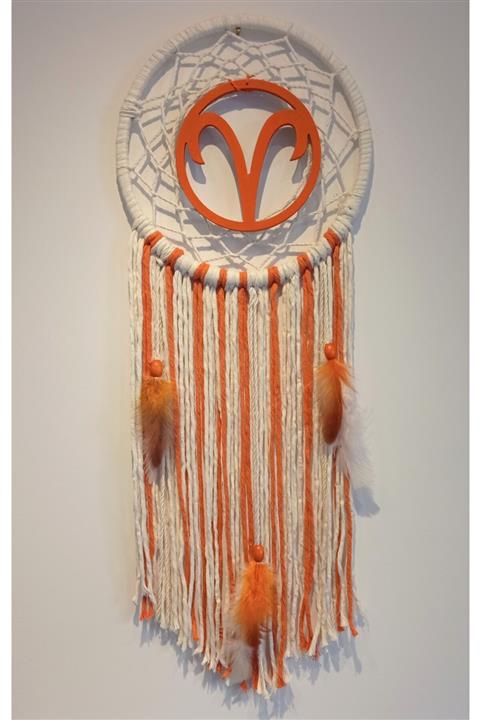 Lucky You Koç Burç Simgeli Turuncu Bohem Tarz Makreme Duvar Süsü