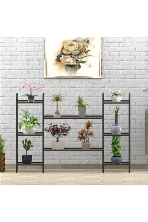 Uyan Ev Ürünleri Garden 8 Dekoratif Saksılık Metal Ayaklı 8 Raflı Çiçeklik Portatif Çiçek Standı Uynev9026es