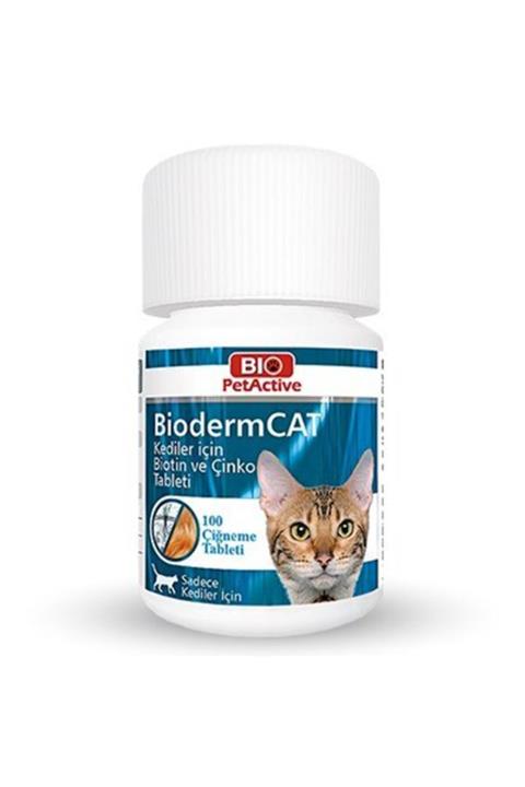 Pet Active Biodermcat Kediler Için Tüy Dökülme Önleyici Biotin Ve Çinko Tableti 30 Gr