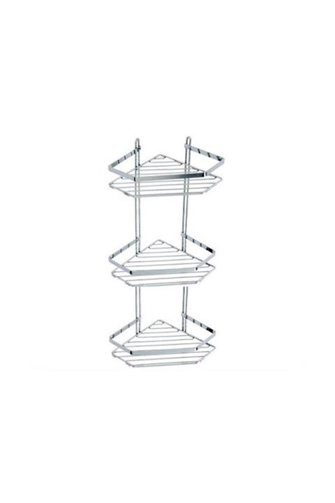 Lider Paslanmaz Üçlü Köşelik Şampuanlık Duş Rafı 20X20X56 cm.