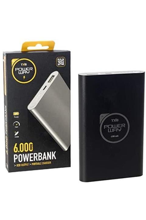 Hediye Dolu Powerway Tx6 6000 Mah Powerbank Slim Metal Kasa