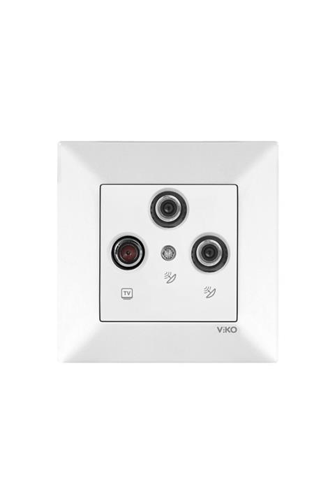 VİKO Trenda Ikili Uydu Prizi (sat-sat-tv) - Saten