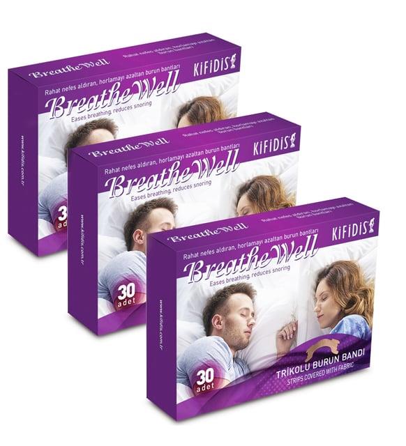 Kifidis Horlamaya Önlemeye Yardımcı Burun Bandı Trikolu 30'lu X 3