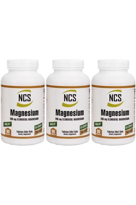 NCS Magnesium (magnezyum) Malat Glisinat Taurat 90 Tablet X 3 Kutu